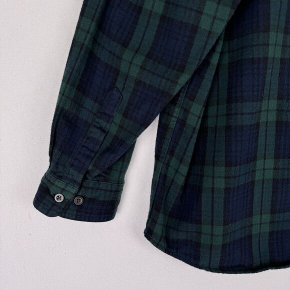 LL Bean Flannel Shirt Mens‎ XLT Green Blue Plaid Button Up Cozy Warm Outdoor - Picture 5 of 13